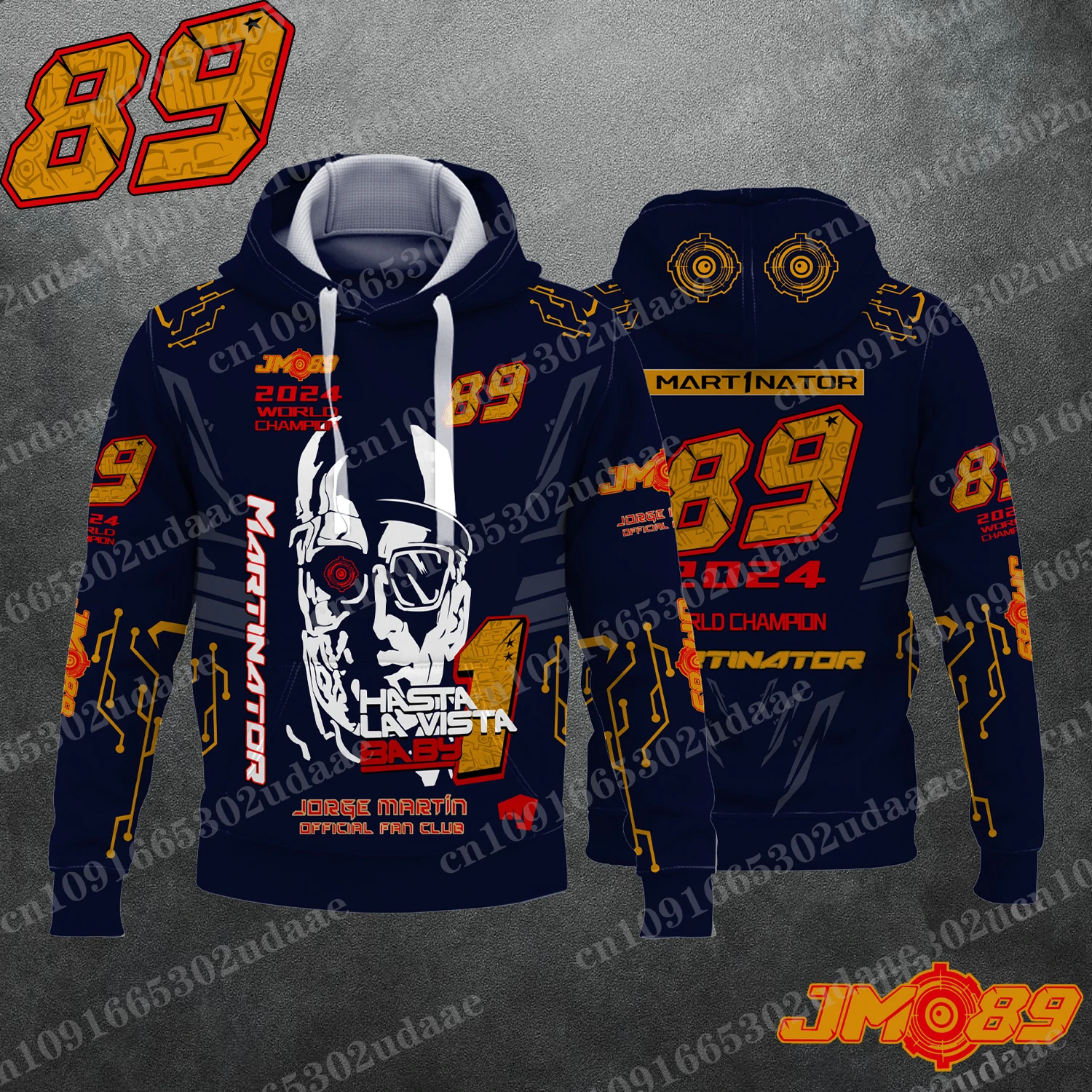 New 2024 Motorcycle Race 89 Driver Jorge Martin Creative Hoodie for Extreme Sports Track Enthusiasts Fans Hoodie