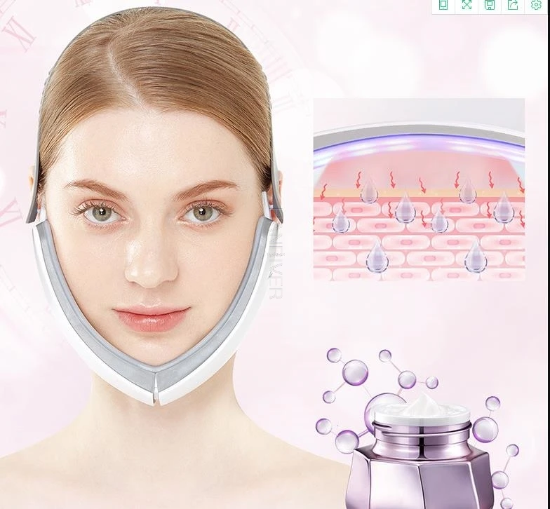 

Chin V-Line Up Lift Belt Machine Red Blue Facial Lifting Device Face Slimming Vibration Massager V-Face Care