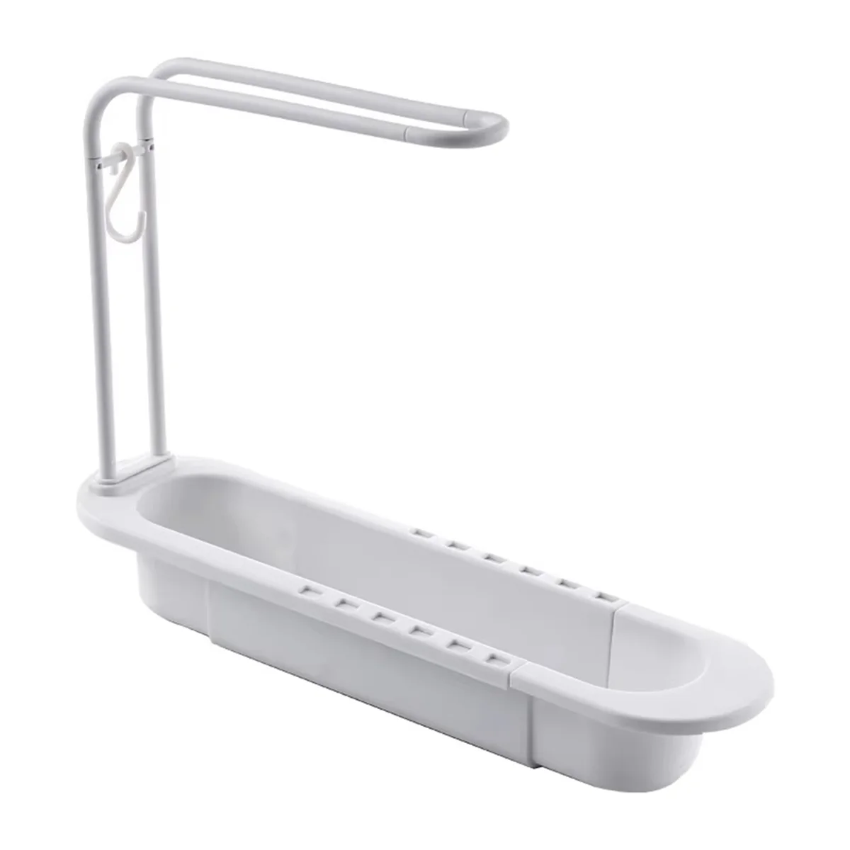 TOP RATED~Telescopic Sink Shelf, Water Draining Rack with Soap Sponge Holder, Towel Bar, Kitchen Storage Organizer Basket