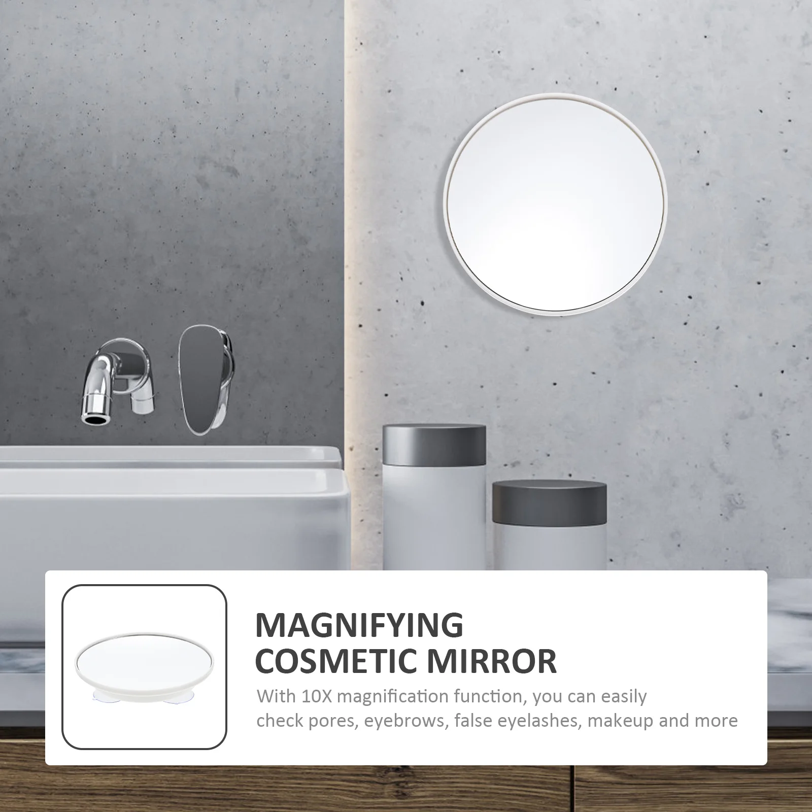 

10x Magnifying Suction Cup Mirror Reflection Gift for Friends and Family Bathroom Decor Suction Cup Mirror