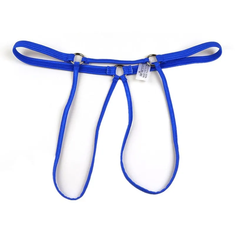 Men's Metal Ring Rope Strap Thong Adjustable Open Crotch Easy Off Exposed Hip Sexy Erotic Men T-string Underpants
