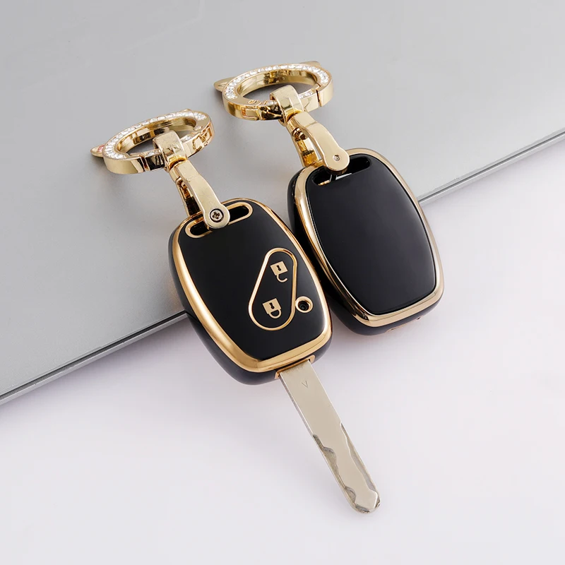 2 ปุ่ม TPU Auto Shell Fob พวงกุญแจสําหรับ Honda Fit CIVIC JAZZ Pilot Accord CR-V Freed Pilot StepWGN Insight ฝาครอบกุญแจรถ