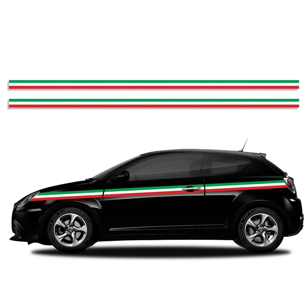 2PCS Car Door Side Stickers Sport Graphics Vinyl Decal Personalization Auto Tuning Decoration Accessories For Alfa Romeo Mito