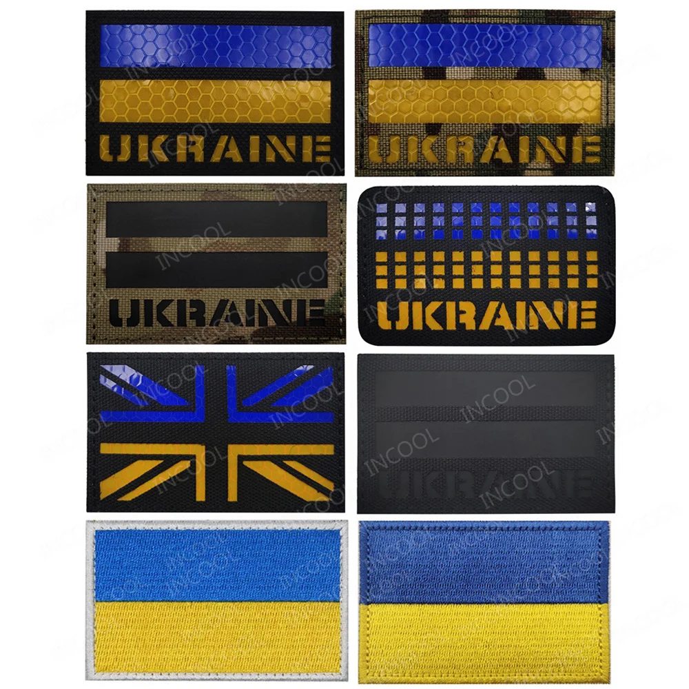 Ukraine Embroidered Patch Ukrainian Sniper Appliqued Reflective Chevron Strip Patches For Clothing Backpack