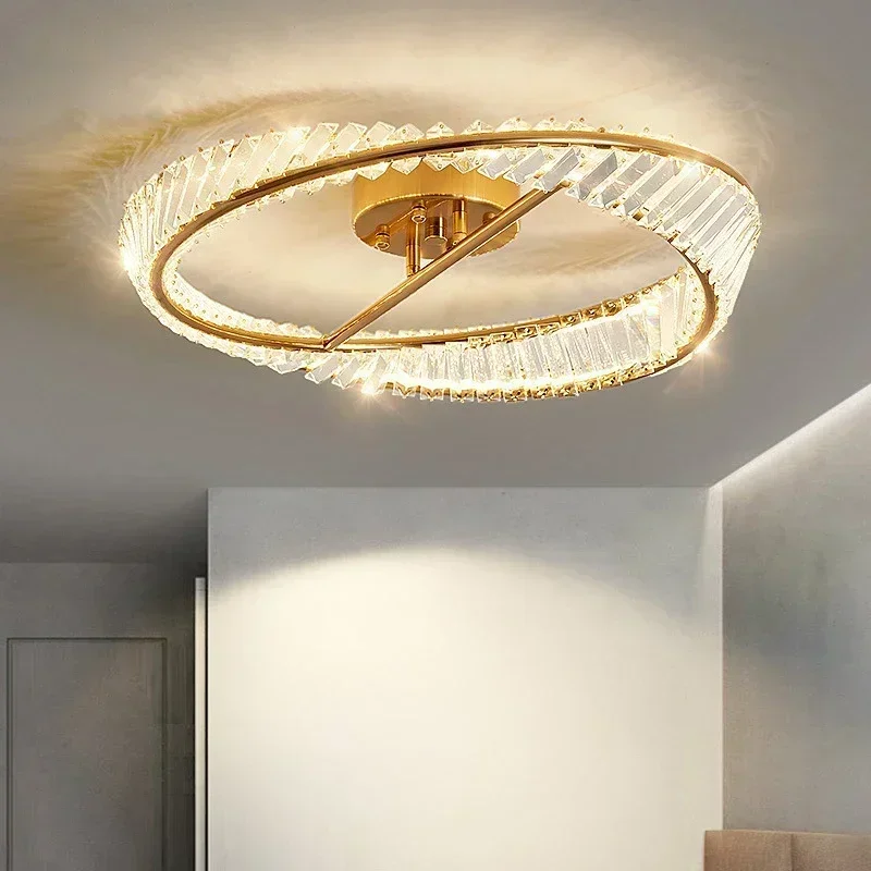 Moderne Led Luxe Kristallen Plafondlampen Voor Woonkamer Slaapkamer Keuken Decoratie Kroonluchters Huis Indoor Plafondlampen Glans