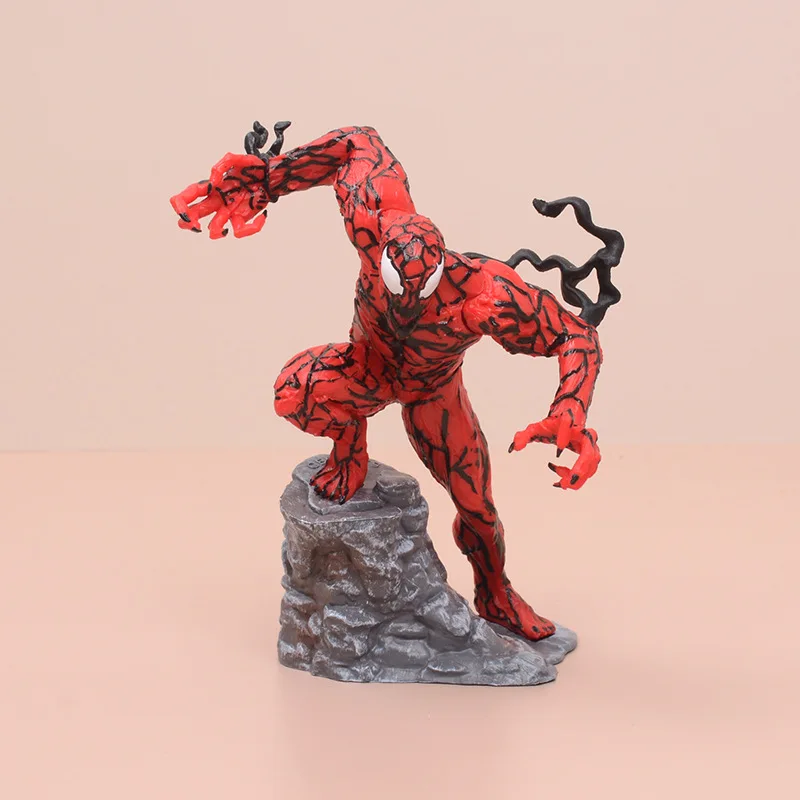 Spiderman Venom Carnage Action Figure 12cm Red Venom Statue Model Scene Graph Decorate Toys Collectible Gift for Children Friend