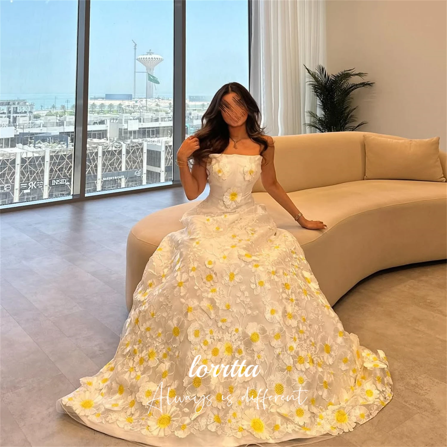 

Lorrtta Customized Floral Fabric Prom Dress 2025 Sharon Happy Evening Dresses for Luxury Party New in Dresses فساتين سهرة