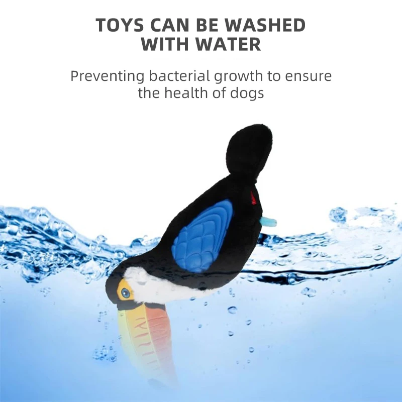 GiGwi Dogs Toy Jungle Toucan Series Toys with Simulated Plush Interactive Soundmaking Toys for Washable Dog Durable Chew Pet Toy