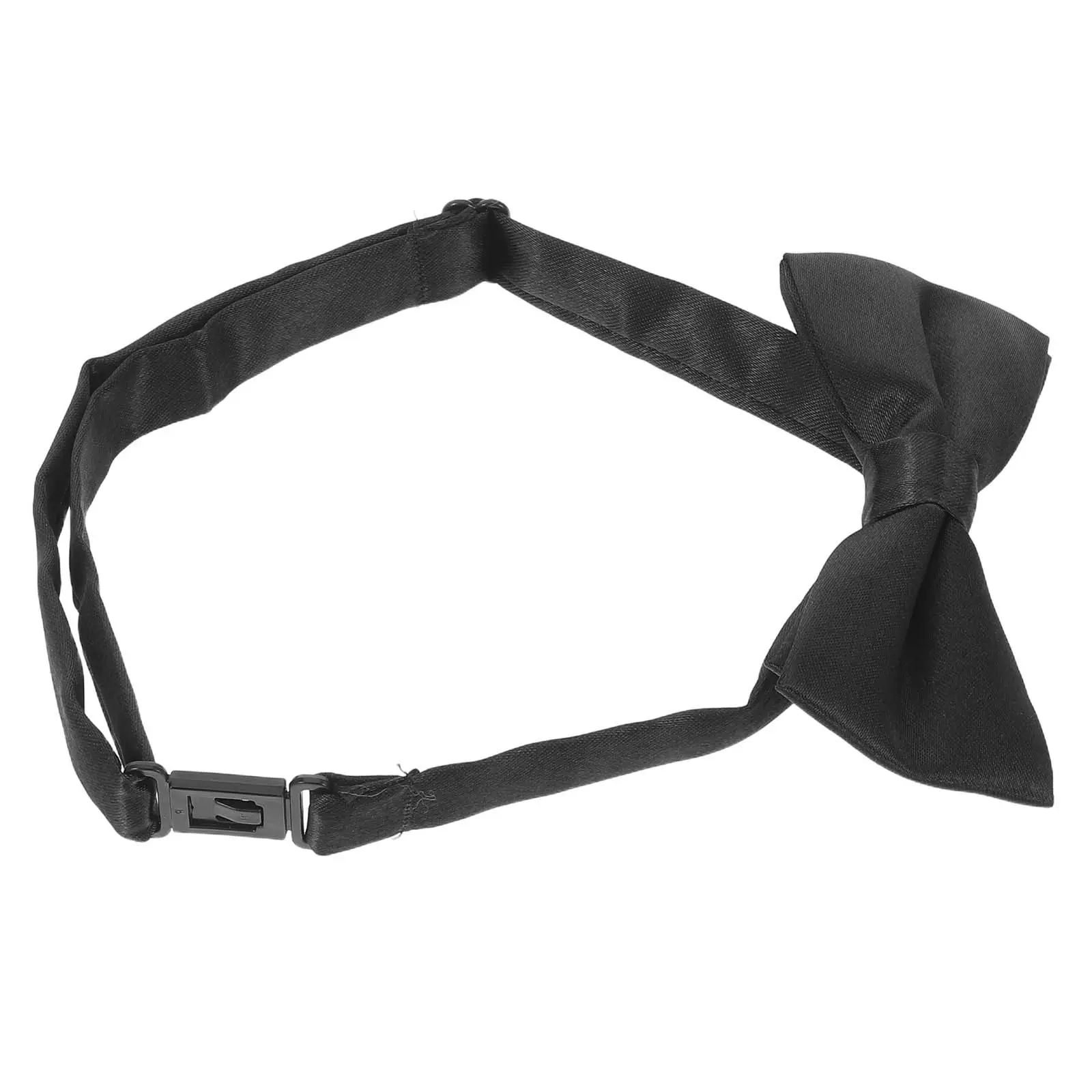

Pre-Tied Adjustable Boys Bow Tie Black Solid Toddler School Uniform Wedding Party Dress Up Quick Knot Travel Light