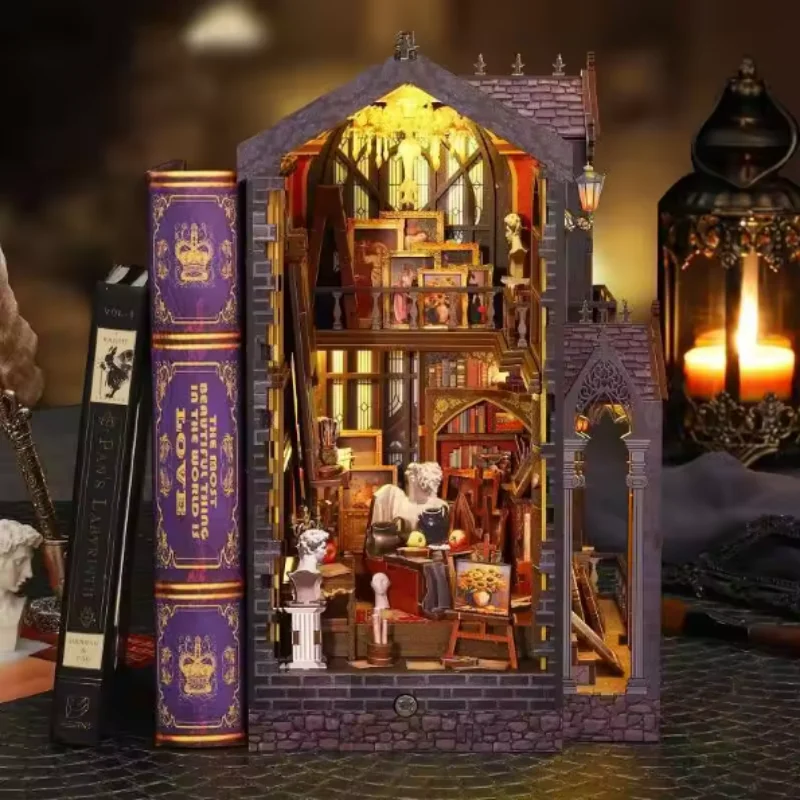 OUZEY 기발한 아트 스튜디오 북 누크, 3D 나무 DIY 창의적 집, 청소년을 위한 예술 공예 키트