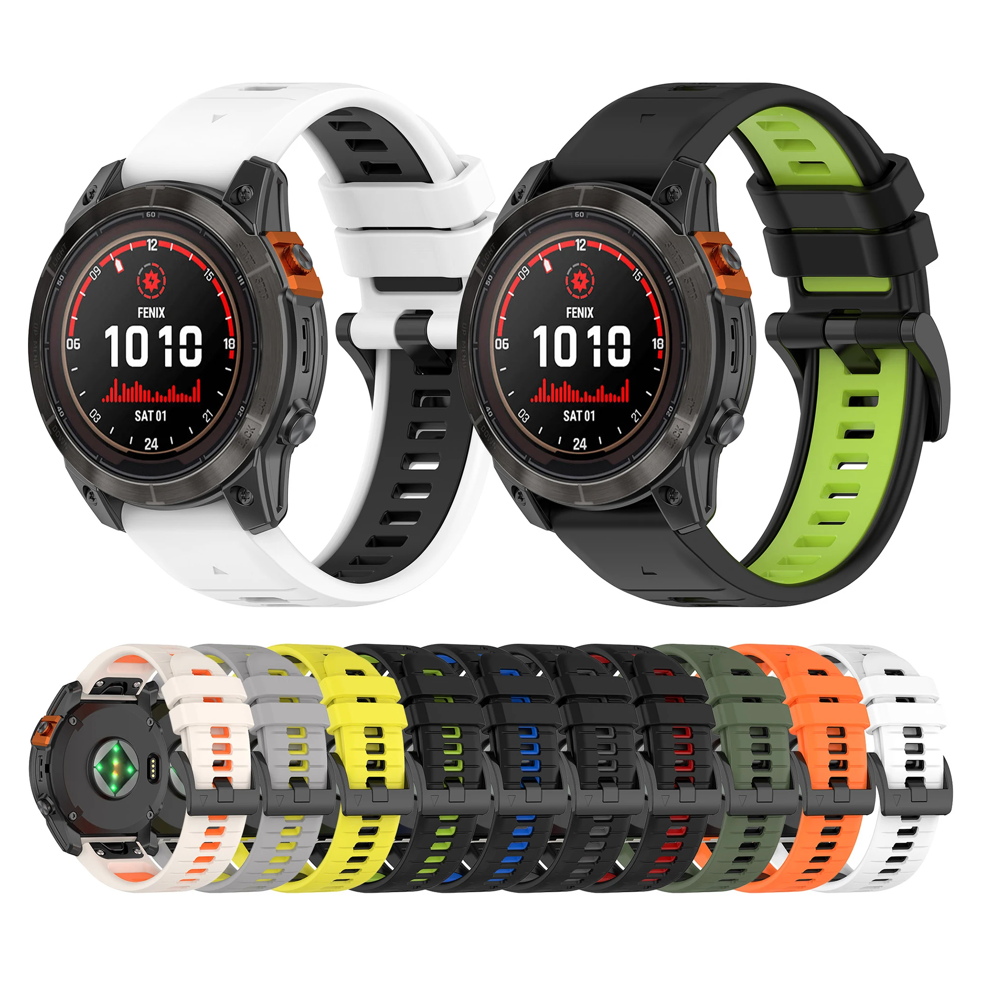 Correa de silicona para reloj inteligente Garmin Fenix 7X Pro 7 7S Sapphire Solar, Ajuste rápido, 20, 22 y 26mm, 6X Pro, 5X, 3HR, Epix, Gen2, MARQ 965