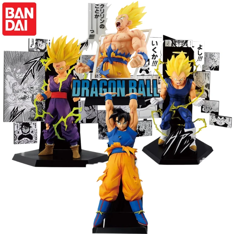 

В наличии Оригинальные фигурки BANDAI Ichiban Kuji Dragon Ball 40th: Сон Гоку, Вегета, Сон Гохан, Бульма на мотоциклах. Аниме-модели, игрушки, подарки.