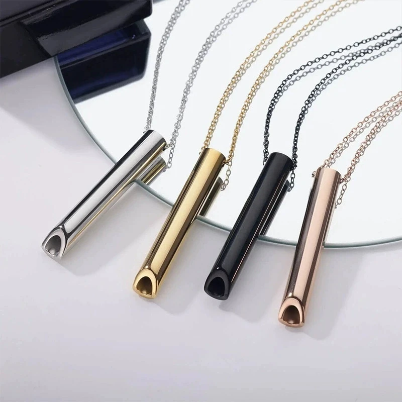 

2025 Korean Wave New Stainless Steel Whistle Necklace Men's Stress Relief Accessories Personalized Trendy Brother Gift Wholesale