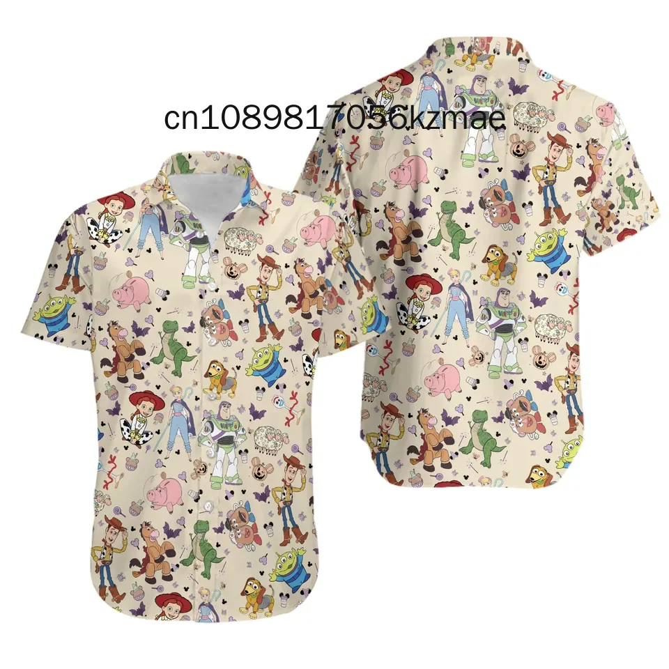 New Buzz Lightyear Hawaiian Shirts Men's Women's Summer Short Sleeve Shirts Disney Toy Story Casual Beach Hawaiian Shirts