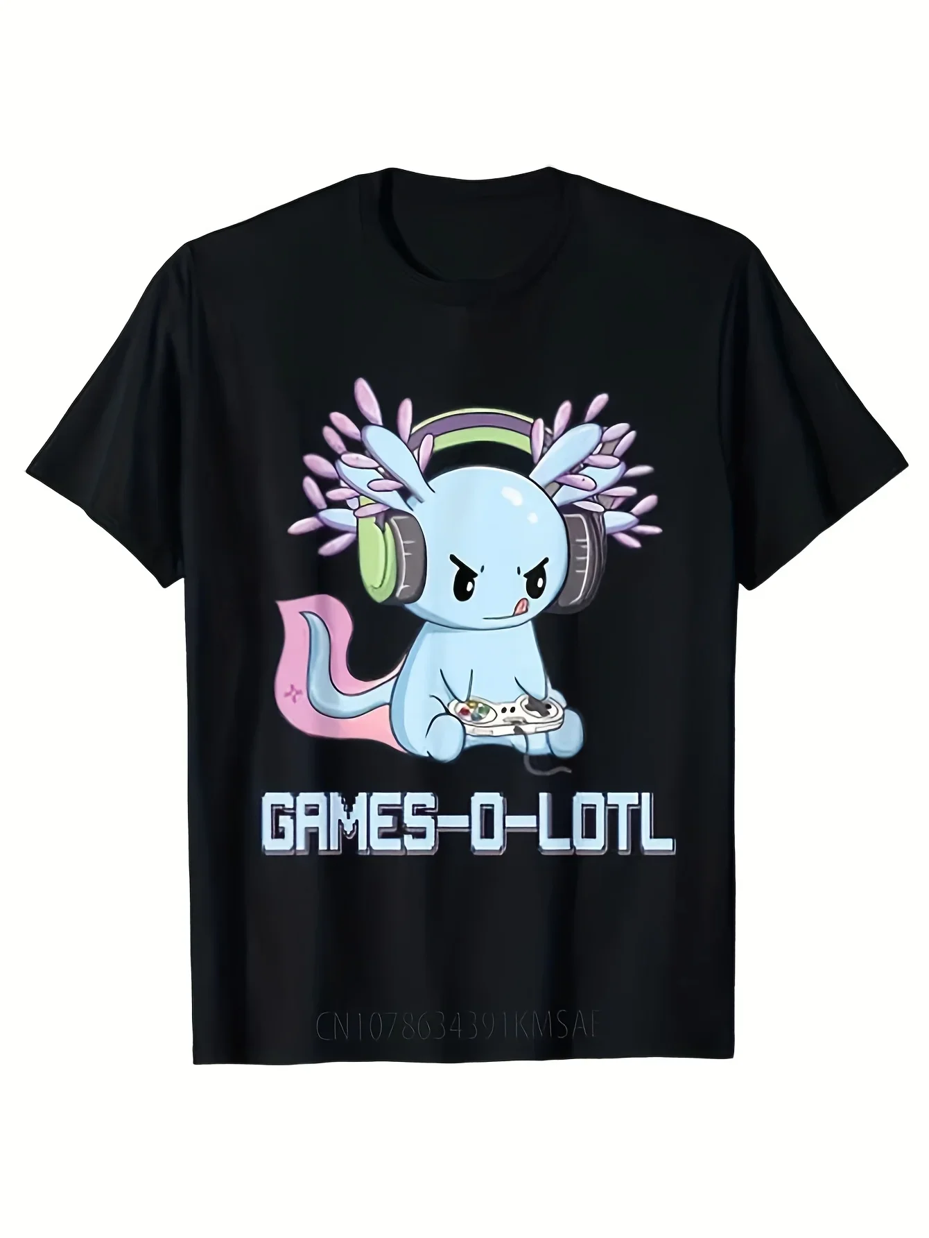 

Gamesolotl Аксолотль Видеогеймер Kawaii Пастельная готическая футболка с аниме Футболка с забавным рисунком Топы Одежда для девочек Подарки для мужчин Забавные подарки