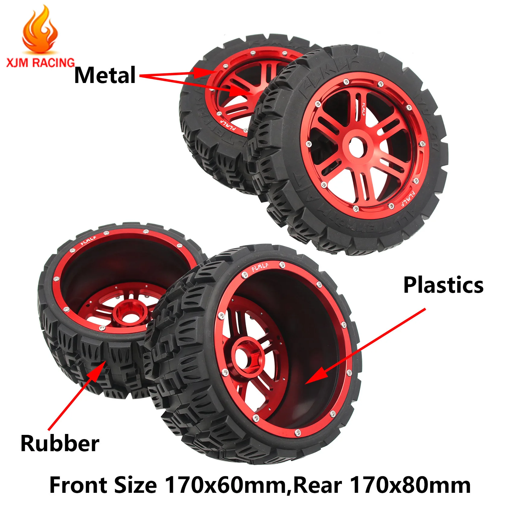 All-terrain voor- of achterband of metalen wielnaaf voor 1/5 Hpi Rofun Rovan Kingmotor Mcd Redcat Rcmk Baja 5B SS Truck Rc Auto Onderdeel