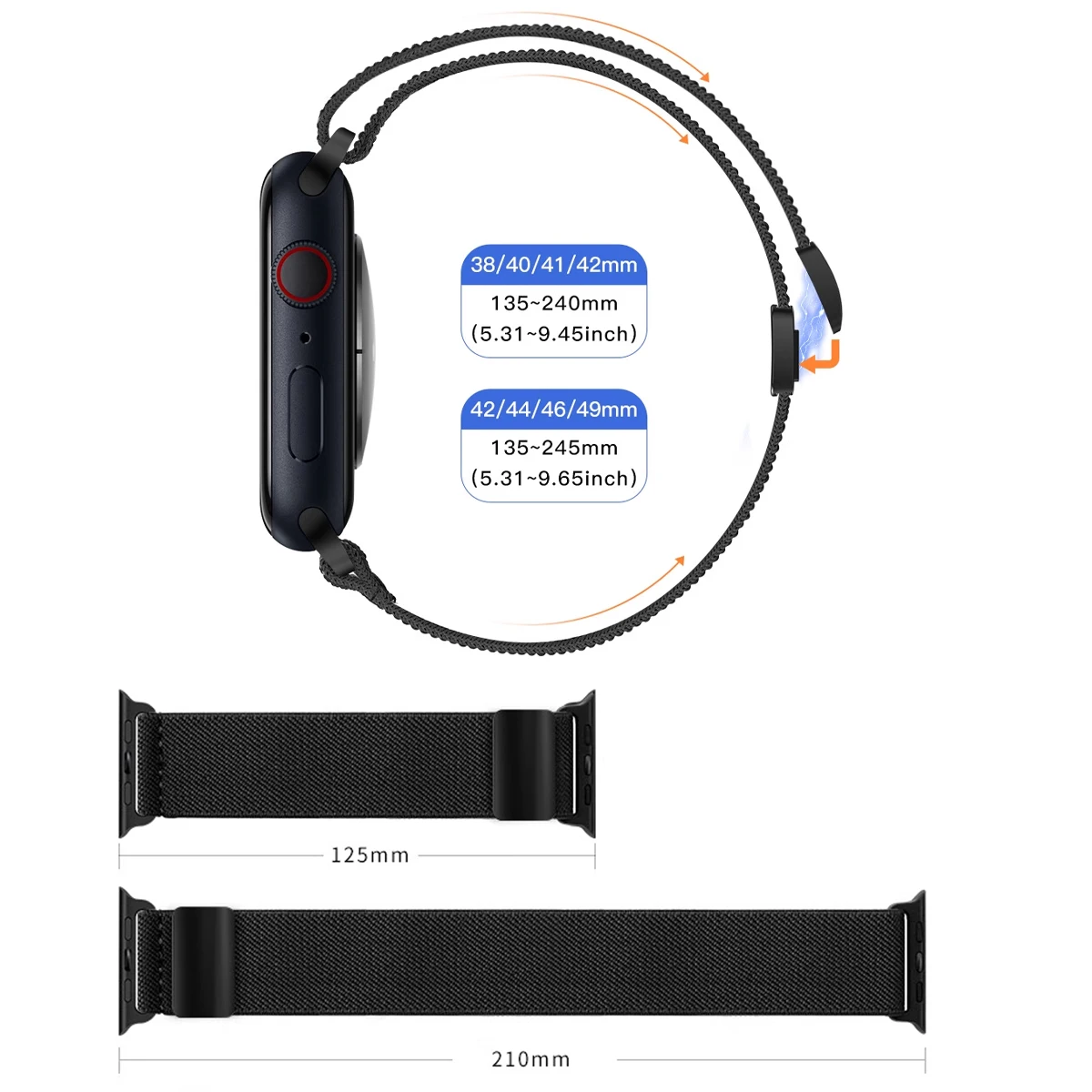 النايلون حلقة حزام ل سوار ساعة يد آبل 46 مللي متر 40 44 45 مللي متر 42 مللي متر 41 المغناطيسي حزام سوار ل IWatch الترا 49 مللي متر 11/10/8/9/7/6/SE/5/4