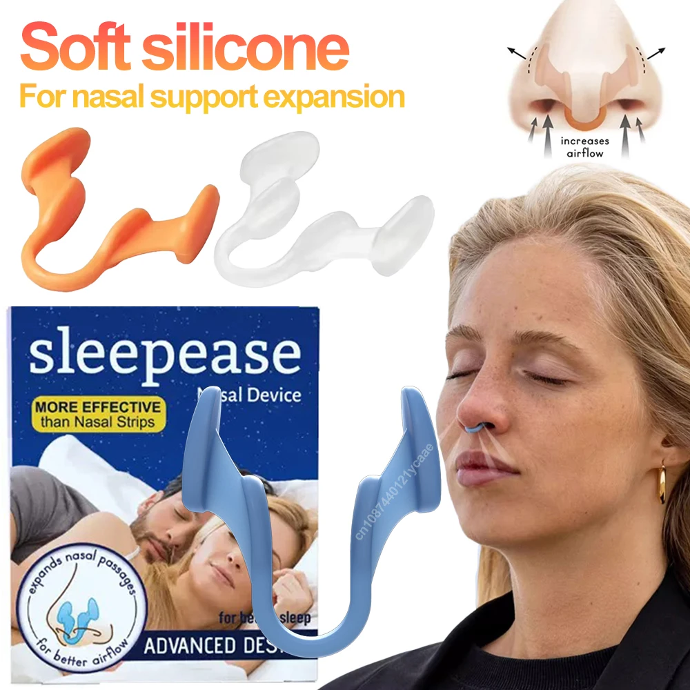 Clip de silicona para la nariz, dilatador Nasal antironquidos, ayuda para dejar de roncar, fácil respirar, mejorar la rinitis del sueño, mejorar el sueño, 1 ~ 2 uds.