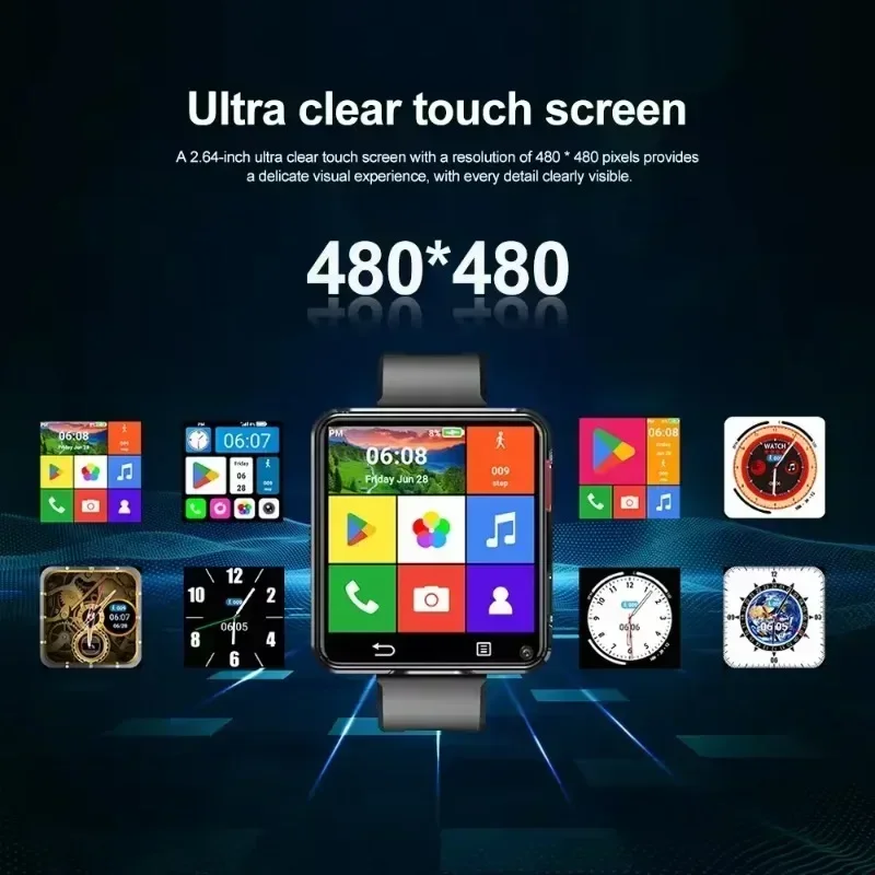 2025 S998 4G ساعة ذكية Android OS MTK6739 رباعية النواة 3GB 32GB 2.64 "شاشة كبيرة كاميرا مزدوجة 1200mAh ساعة ذكية قابلة للإزالة