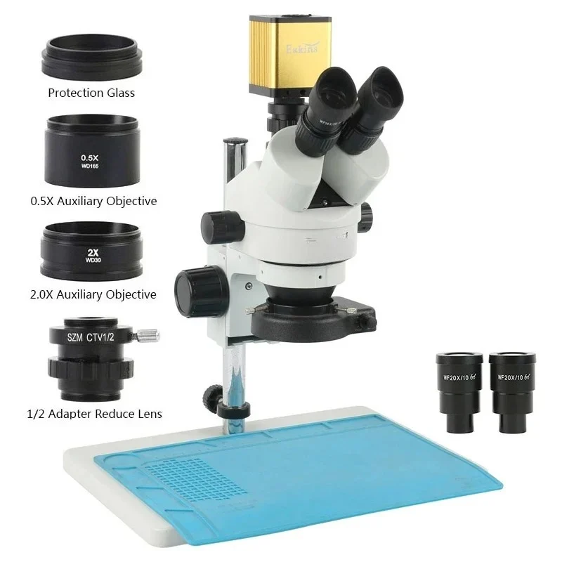 

3.5X 7X-45X 90X 180X Simul-Focus Parfocal Trinocular Stereo Microscope 40MP 4K 1080P HDMI USB Video Camera for Micro-imaging