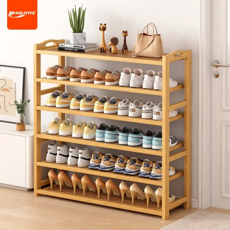 AOLIVIYA Simple Shoe Rack At The Door of The Home The New 2022 Popular Dormitory Storage Artifact Multi-layer Bamboo Rack Shoe