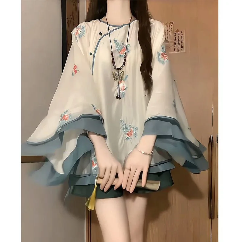 spring-summer-2025-new-retro-artistic-print-top-wide-leg-pants-commuter-sle-set-zen-spirit-national-sle-men's-clothing