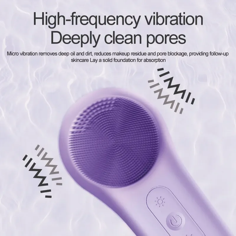 Escova elétrica da beleza da compressa quente fria impermeável da limpeza facial do silicone