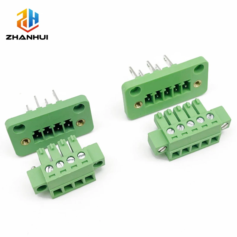 1Pair 15EDG Panel Mount Connector 3.81mm Pitch Through Wall Terminal Block 2/3/4/5/6/7/8Pin Male Female Plug Set