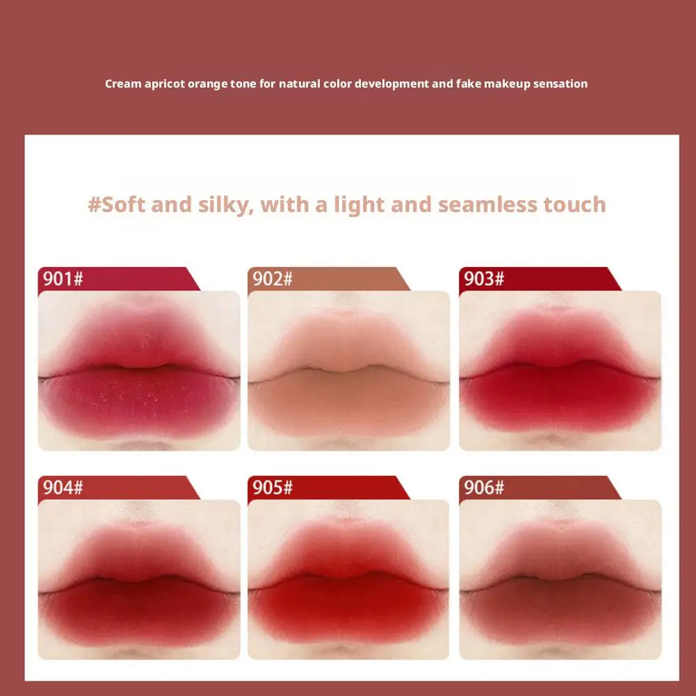 Batom líquido fosco fosco, 6 cores, à prova d'água, hidratante de longa duração, brilho labial vermelho fosco, cosméticos de beleza