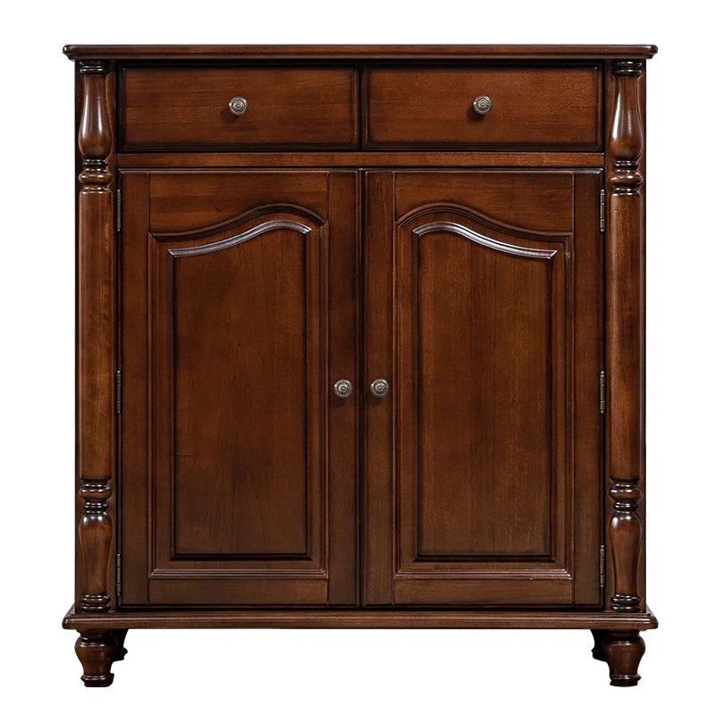 Simple American solid wood shoe cabinet, capacity porch storage partition