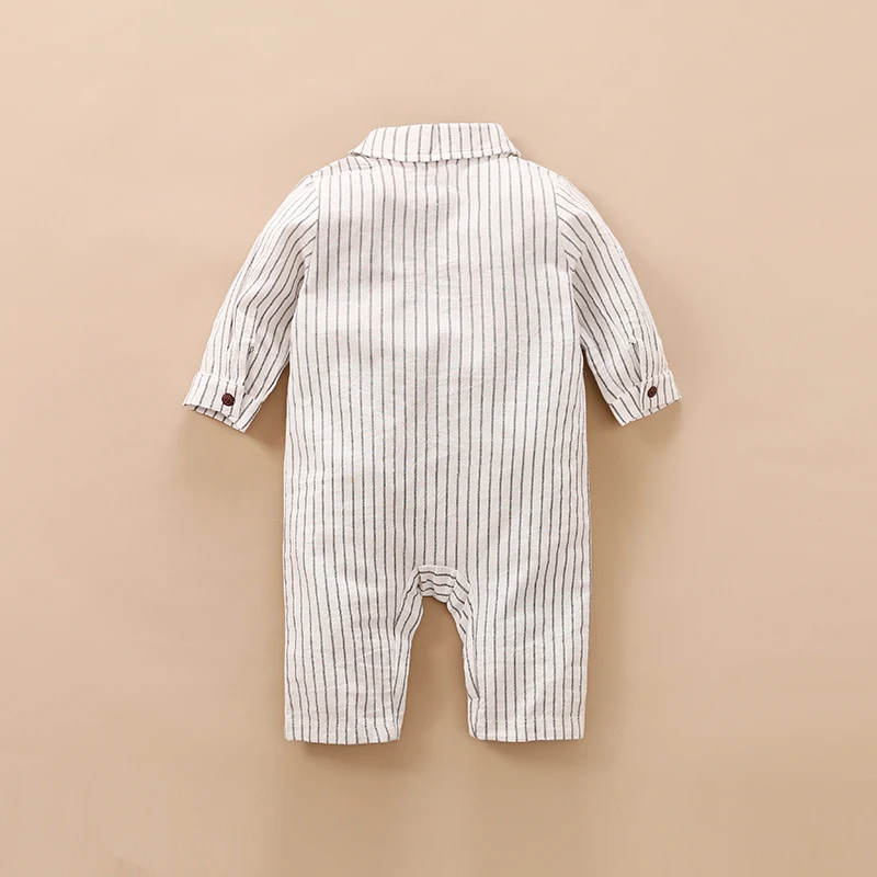 Spring And Autumn Style Boys And Girls Handsome Gentlemen Cute Formal Outgoing Long Sleeve Baby Bodysuit