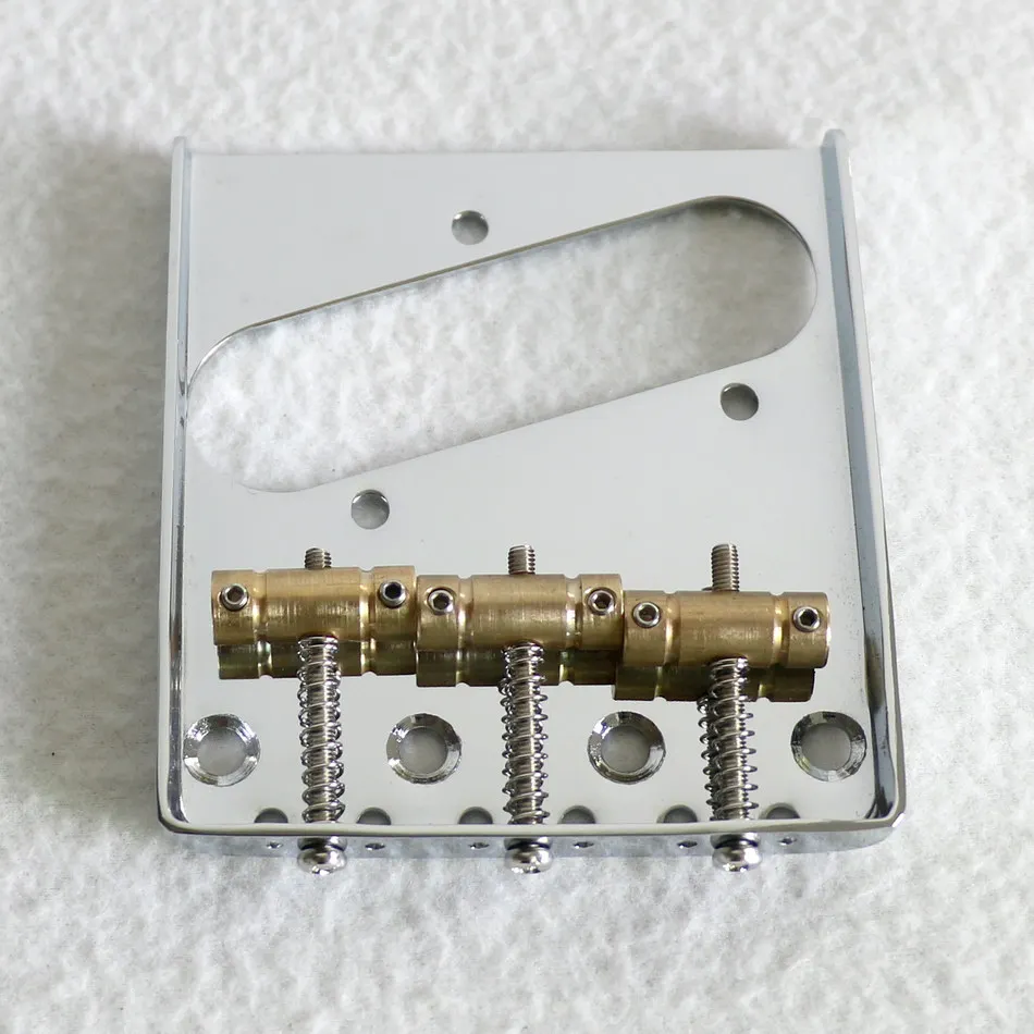 Best Offer Left Hand TL-Style Guitar Bridge 3 Vintage Brass Saddles Chrome Plated  Bridge Plate Left-Handed Electric Guitar