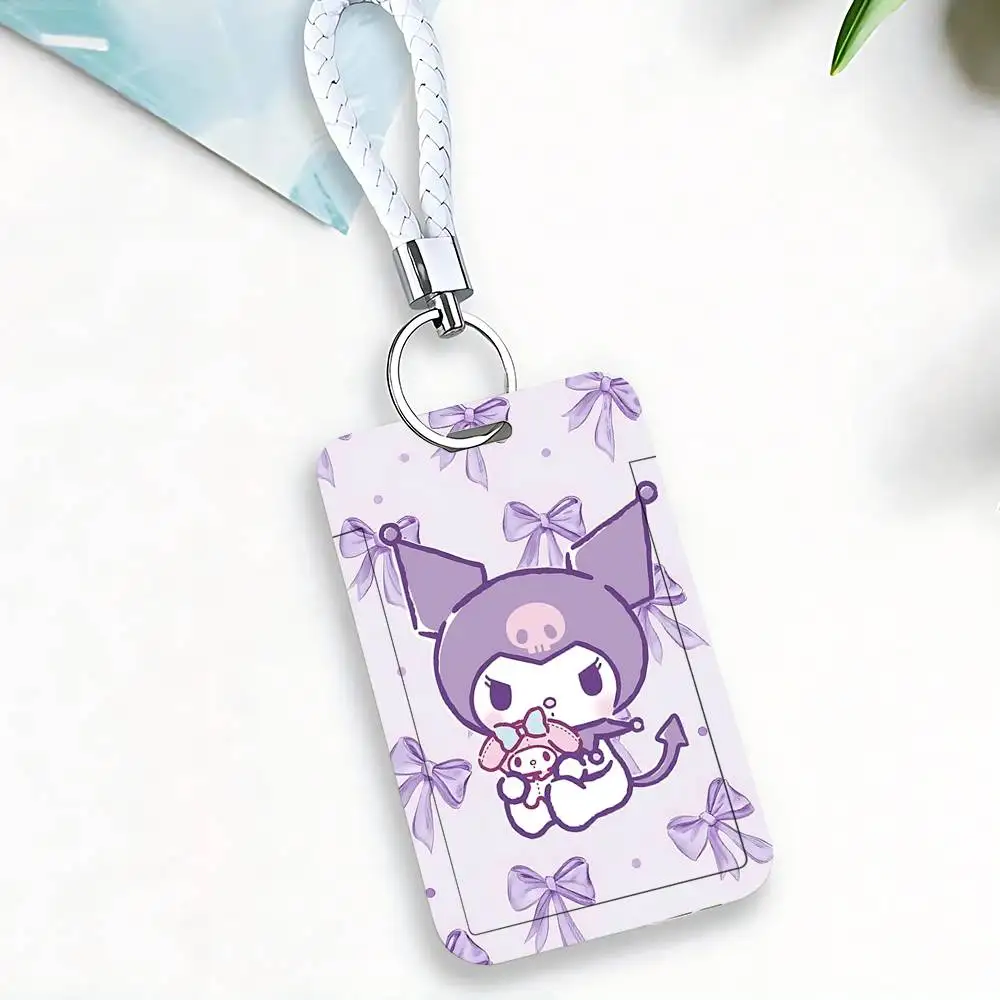 Cute K-Kuromi 1 Card Holder, Leather Card Storage Box, Key Chain, Access Tag Holder, ID Card Holder, Key Chain view 4