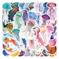 10/30/50PCS Colorful Jellyfish Marine Life Cartoon Sticker DIY Phone Laptop Luggage Skateboard Graffiti Decals Fun for Kid Gift