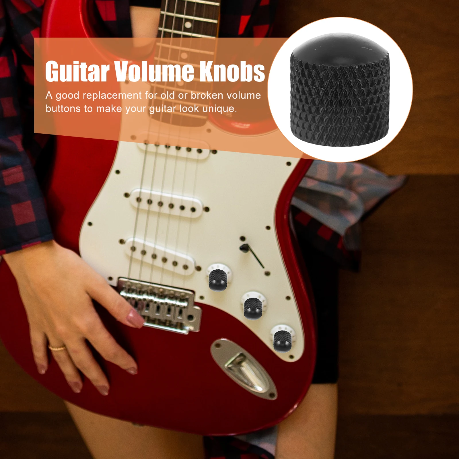 

3 Pcs Volume Button Bass Knobs Guitar Accessories Electric Tone Replacement Control Metal