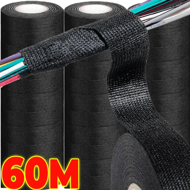 Black Electrical Tapes Insulation Electrical Tapes Heat Waterproof Resistance TapInsulation Automotive Fabric Cloth Wrap Tapes