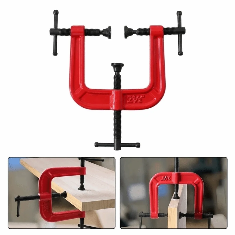 2½″‌ Woodworking Clamp Three Way Design Flexible Adjustment Heavy Duty Clamp Strong Clamp G Type Structure Flat Board Clamp