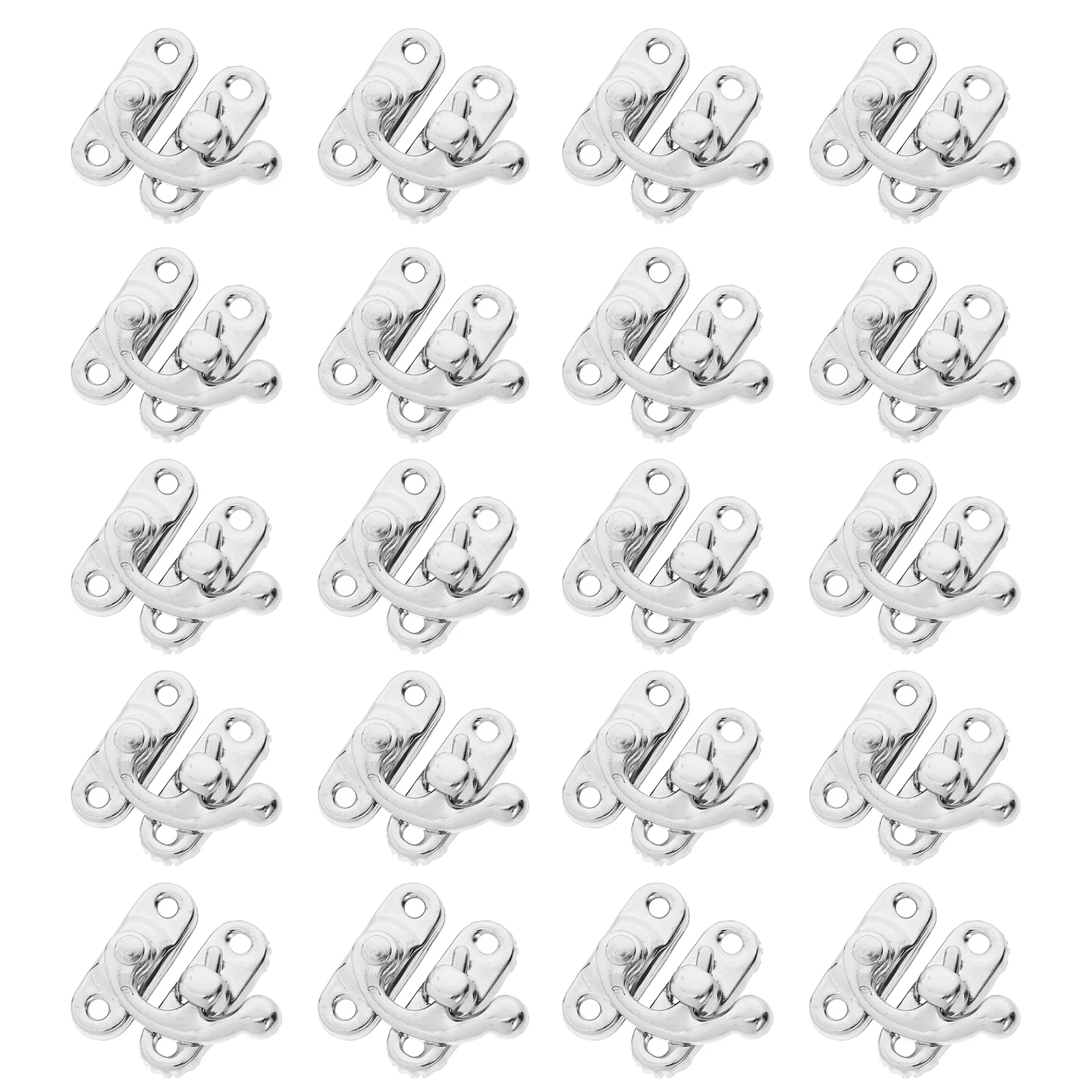 

20pcs Vintage Cabinet Latch Wood Clasp Hook Lock Hardware for Suitcase Jewelry Box Iron Hasp Durable Metal Small Box Decorative