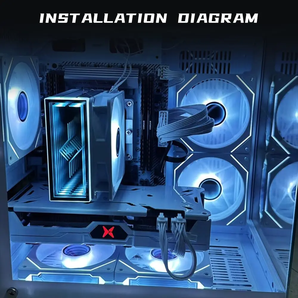 Prism 4 PRO ARGB พัดลม PC 120 มม.พัดลมคอมพิวเตอร์ 4pin CPU พัดลมระบายความร้อน 3pin5v RGB