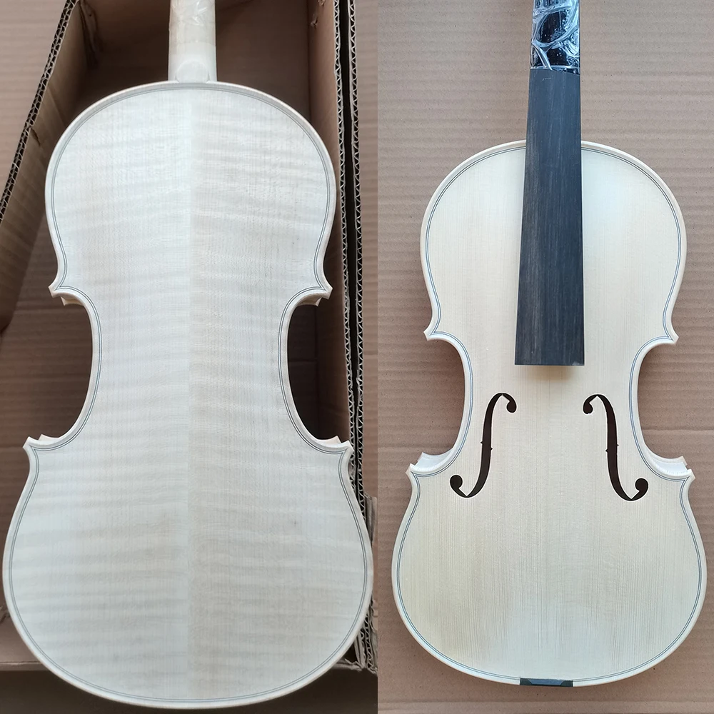 

Скрипка Stradivari в европейском стиле с изображением ели, пламени, клена, белого необработанного белого цвета, фотоскрипка 4/4, 3/4, 1/4, 1/2, сделай сам, белая скрипка