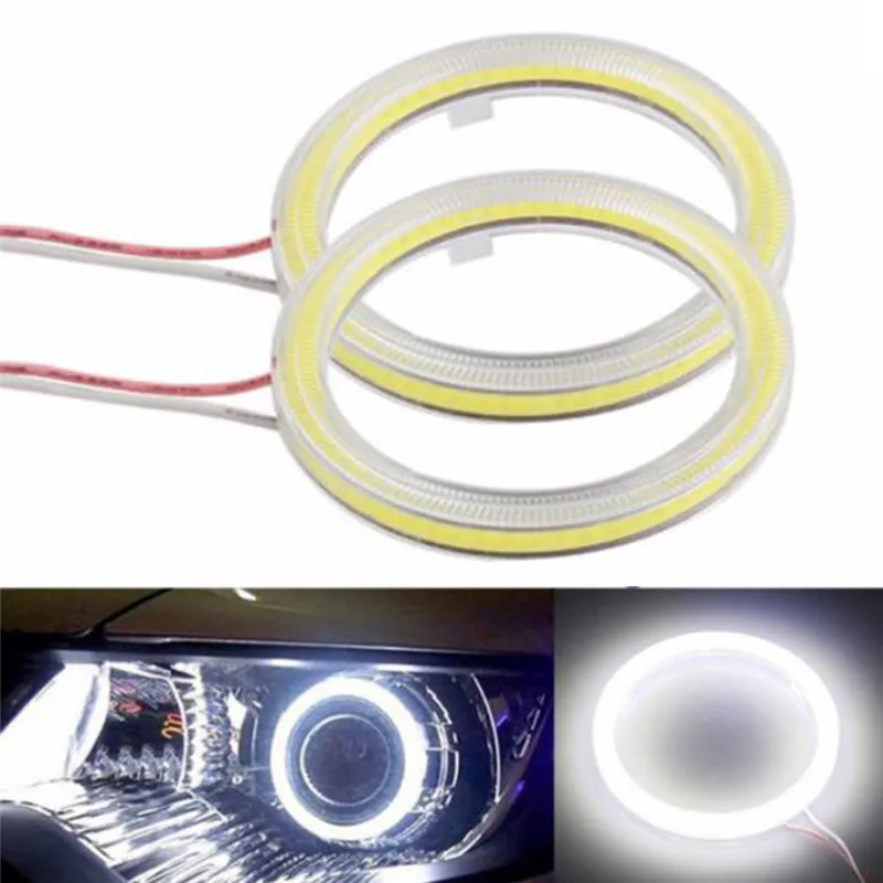 Motorcycle Led COB Headlight Fog Light Ring Car DRL Daytime Running Lights Accessories