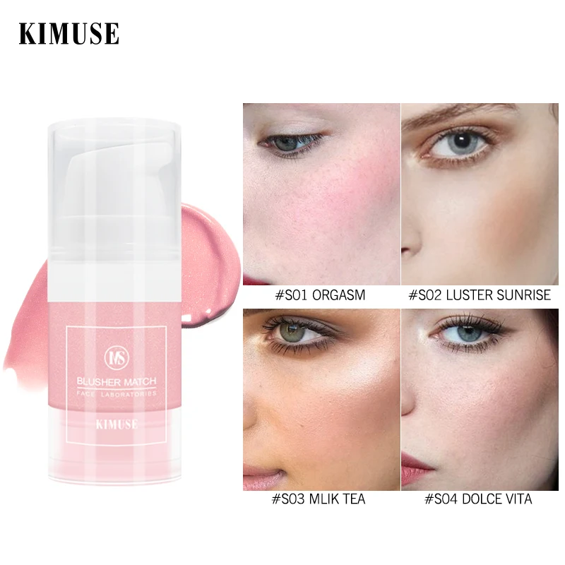 Fard à joues liquide soyeux et lisse, contour naturel, maquillage longue durée, rendu élevé des documents, joue, crème pour le visage, cosmétiques rouges, 4 couleurs