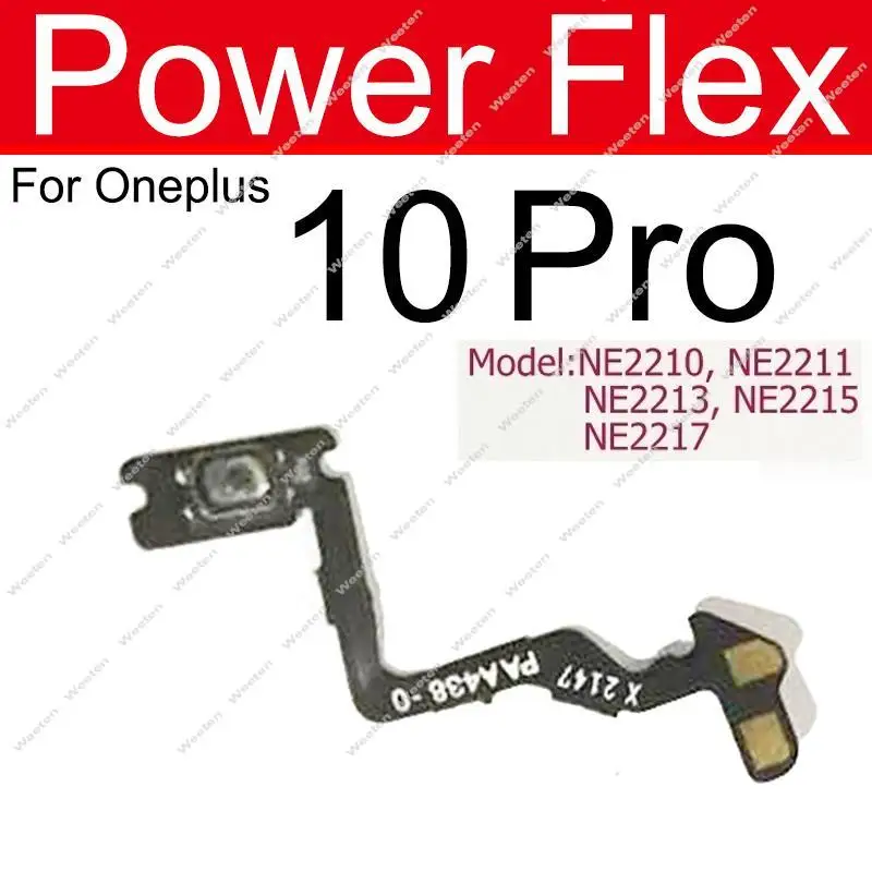 For Oneplus 1+ 10 Pro Volume Power Flex Cable On Off Power Volume Switch Side Button Flex Ribbon with Fixed Sheet Parts