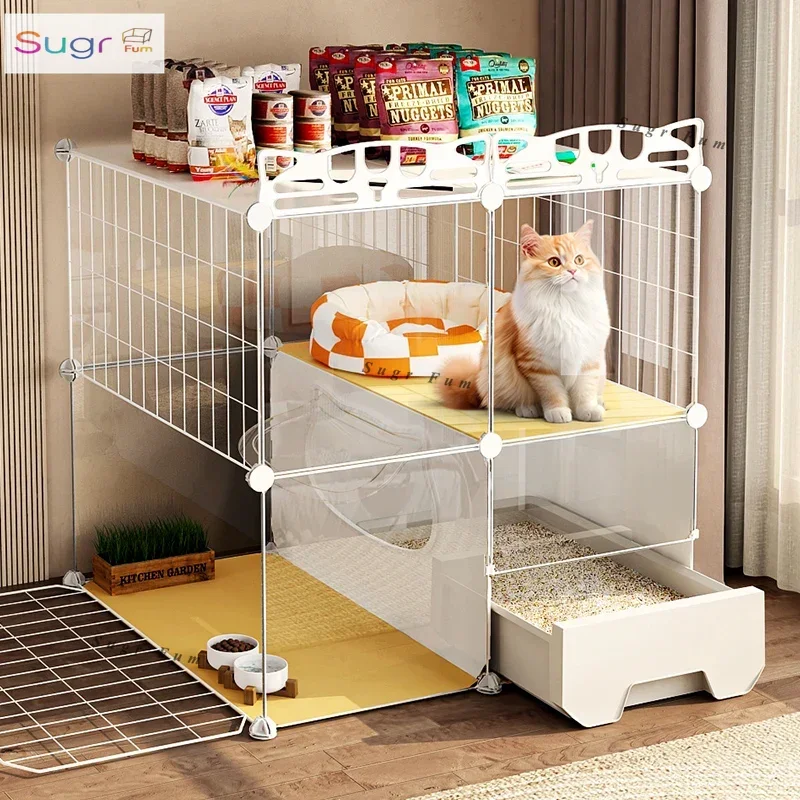 

Cat cage household indoor with cat litter...