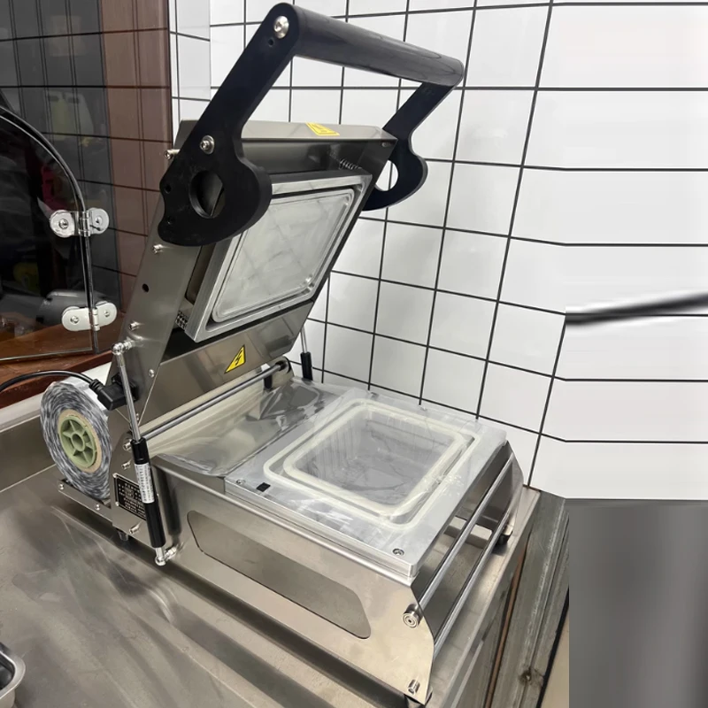 LXT restaurante Catering embalaje contenedor de plástico para llevar comida lista fiambrera sellado térmico Manual bandeja de comida rápida sellador térmico