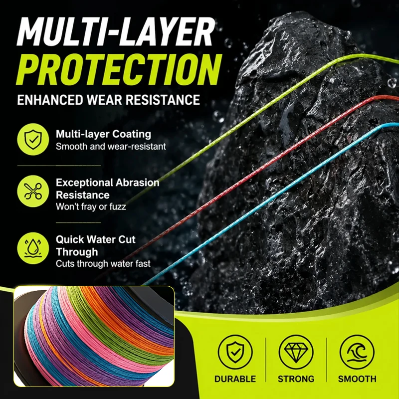 Neue 24-Strang Geflochtene Angelschnur X24 Multifilament 300/500/1000M Karpfenangeln Geflochtener Draht Angelzubehör PE-Schnur – Detail 4