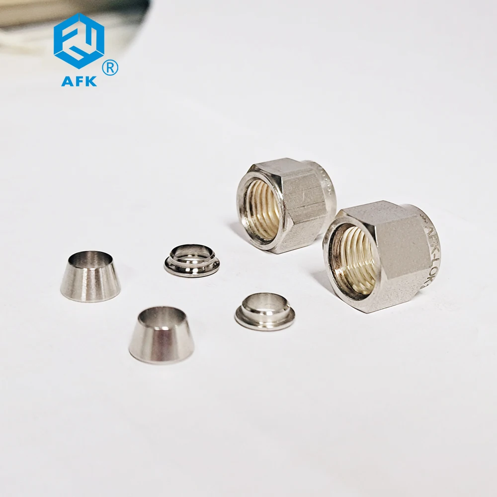 AFKLOK Type Stainless Steel 316 High Pressure 1/8in 1/4in 3/8in 1/2in 3/4in Tube OD Compression Nut and Ferrules Sets