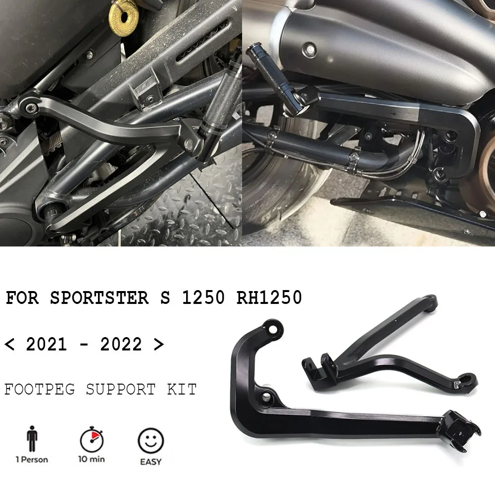 

NEW FOR SPORTSTER S 1250 RH1250 RH 1250 2021 2022 - Motorcycle Passenger Foot Peg Rests Footpeg Support Kit Heat Shield Cover