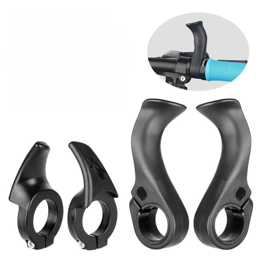 1 زوج دراجة هوائية جبلية القرن على شكل نائب الإبهام بقية مقبض مقود دراجة النايلون عدم الانزلاق مقبض مع عرافة وجع قابل للتعديل الدراجات جزء #2