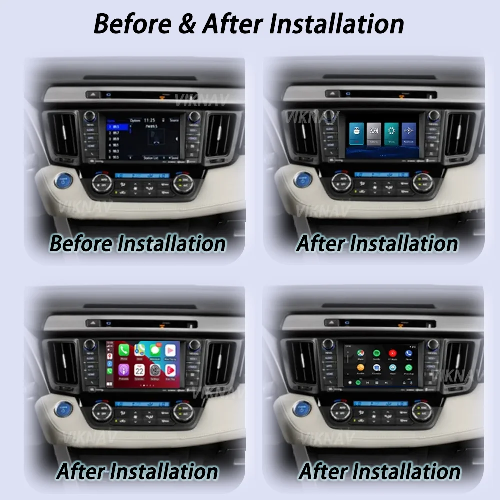 Viknav Linux Interface Box For Toyota RAV4 Fujitsu Ten 2016 2017 2018 Wireless Apple CarPlay Android Auto